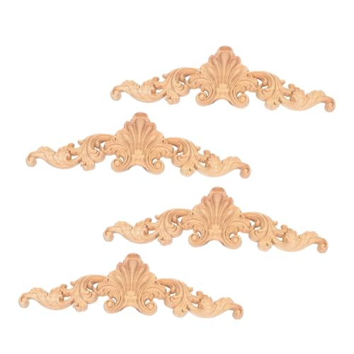 GALPADA 4 Stück Teiliges Holzgeschnitzte Möbelapplikationen Vintage Holz dekor mit Kunstvollem Design für Schrank Tür Wohnkultur GALPADA 4 Stück Teiliges Holzgeschnitzte Möbelapplikationen Vintage Holz dekor mit Kunstvollem Design für Schrank Tür Wohnkultur von GALPADA