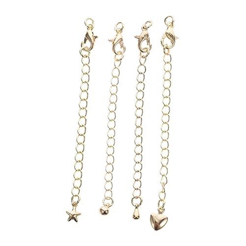 GALPADA 4 Stück Teiliges Kettenverlängerungen Gold DIY Armbänder und Fußkettchen Zubehör für Schmuckherstellung mit Hochglänzender Oberfläche und Langlebigem Kupfermaterial von GALPADA