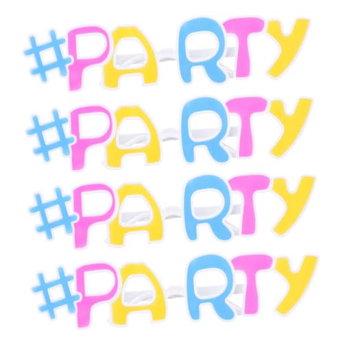 GALPADA 4 Stück Teiliges Lustige Partybrillen Bunte Fotorequisiten für Geburtstag Hochzeit Fotozubehör Erwachsene Fasching Spaß von GALPADA