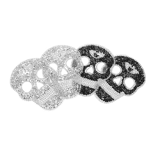 GALPADA 4 Stück Teiliges Schädel Rhinestone Patch Aufbügeln DIY Kleidung Accessoires Veredeln Silber Schwarz Glitzer Applikation Einfache Anwendung Modisches Statement für Alltag Party GALPADA 4 Stück Teiliges Schädel Rhinestone Patch Aufbügeln DIY Kleidung Accessoires Veredeln Silber Schwarz Glitzer Applikation Einfache Anwendung Modisches Statement für Alltag Party von GALPADA