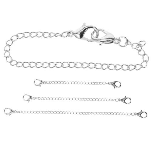 GALPADA 4 Stück Teiliges Schmuckverlängerungsketten aus Robustem Metall mit Karabinerverschluss Hochglänzend Einfach zu Verwenden für Halsketten Armbänder und Fußkettchen Langlebig und von GALPADA