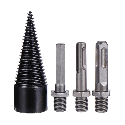 GALPADA 4 Stück Teiliges Wood Splitter Drill Bit Set aus Robustem Verschleißfest und Schlagfest mit Anti rutsch rillen für Effizientes Spalten von Holz und Holz Passend für Bohrmaschinen von GALPADA