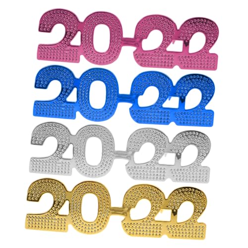 GALPADA 4 Stück Teiliges Year Party Brillen Bunte Foto Requisiten Lustige Silvester Brille für Erwachsene Stylische Hautfreundliche Partybrillen mit Auffälligem Design GALPADA 4 Stück Teiliges Year Party Brillen Bunte Foto Requisiten Lustige Silvester Brille für Erwachsene Stylische Hautfreundliche Partybrillen mit Auffälligem Design von GALPADA