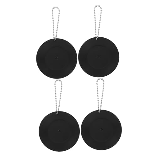 GALPADA 4 Stück Vinyl-untersetzer Schlüsselbund Aufzeichnen Silikonperlen-schlüsselanhänger-set Dj -schlüsselbund Für Männer Schlüsselanhänger-viertelhalter Charm-vinyl Vage Abs Black von GALPADA