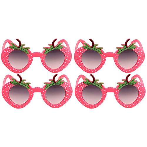 GALPADA 4 Stück Erdbeer-Partygläser Abschlussball-Sonnenbrille Cosplay-Party-Brille schnapsgläser Erdbeeren lustige Brille Partybrille Karikatur Requisiten Lieferungen Pool-Party rot von GALPADA