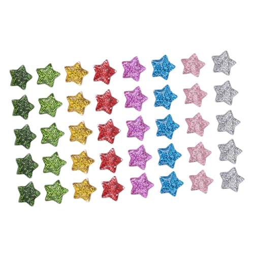 GALPADA 40 Stück Resin Glitter Stern Applikationen ohne Bunte DIY Bastelperlen für Schmuck Handyhüllen Haarclips und Scrapbooking Vielseitige Bastelmaterialien für Kindergeburtstag und von GALPADA