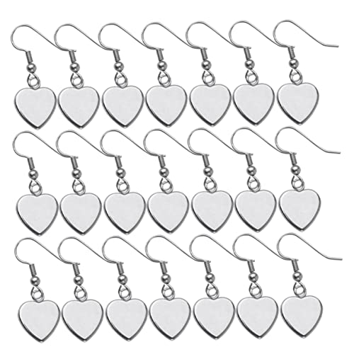 GALPADA 40 Stück Teiliges Herzform DIY Ohrringe Basisplatte Schmuck Hängende Ohrringe Zubehör für Zeitglas Patch Silber GALPADA 40 Stück Teiliges Herzform DIY Ohrringe Basisplatte Schmuck Hängende Ohrringe Zubehör für Zeitglas Patch Silber von GALPADA