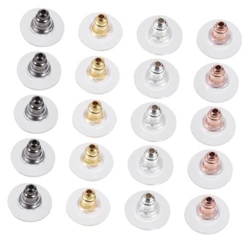 GALPADA 400 Stück Ohrstecker Verschlüsse aus Metall Langlebige Ohrring Stopper in Roségold Gold Silber und Dunkelgrau Sichere DIY Schmuckzubehör für Ohrstecker und Hakenohrringe von GALPADA