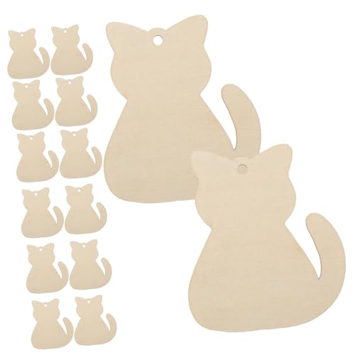 GALPADA 40Stücke Katzen Holzscheiben DIY Holzspäne für Bastelprojekte Langlebige Holzdeko für Geschenkidee zu Weihnachten und Geburtstagen von GALPADA