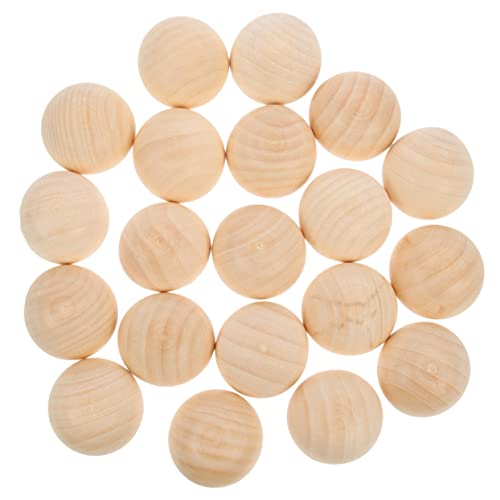 GALPADA 48 Stück Holzperlen Holzdekorationen Mini -Halbperlen Halbperlen zum Basteln halbe Bastelbälle groß leer runden Mini-Perlen Holzkugeln Perlen Masse kleine Perlen Massenperlen von GALPADA