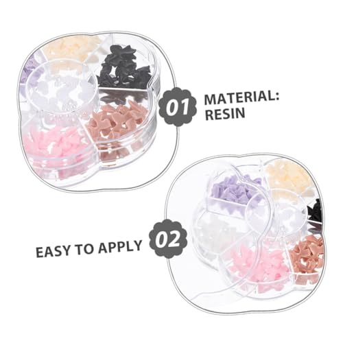 GALPADA 5 Kartons Boxen Nagel Schmuck Bow Nail Charms Schleifen Resin Nageldekoration für DIY Nail Art Zubehör Damen Mädchen von GALPADA