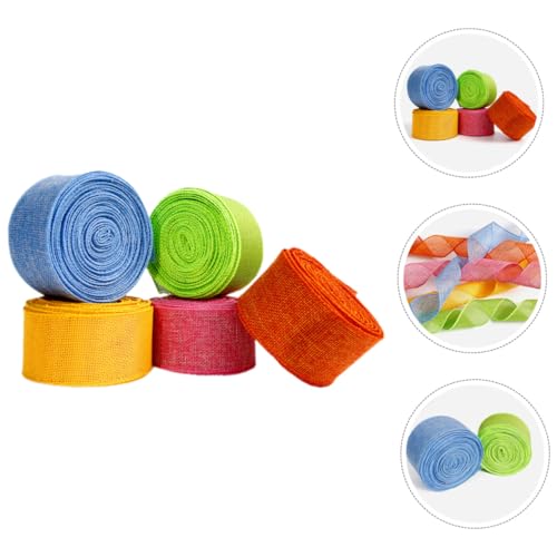GALPADA 5 Rollen Dekoband Polyester Geschenkband für DIY Blumenkranz und Schleifen Bunte Bastelschleife für Frühlingsdeko Vielseitiges Verpackungsband für Festtagsgeschenke GALPADA 5 Rollen Dekoband Polyester Geschenkband für DIY Blumenkranz und Schleifen Bunte Bastelschleife für Frühlingsdeko Vielseitiges Verpackungsband für Festtagsgeschenke von GALPADA