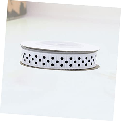 GALPADA 5 Rollen Dot Dot -band Drucken Dekoration Handwerk Handgefertigte Bänder Party Stoffband Dekorativ Dünnes Band Verpackung Wickelband Hochzeitsdeko Seidenband Nähband Weiß von GALPADA
