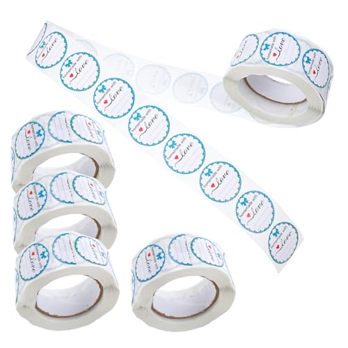 GALPADA 5 Rollen Selbstklebende Rundaufkleber für Handwerksverpackungen Beschriftbare für Kleine Unternehmen Praktische Verschlusssticker für Flaschen und Dosen GALPADA 5 Rollen Selbstklebende Rundaufkleber für Handwerksverpackungen Beschriftbare für Kleine Unternehmen Praktische Verschlusssticker für Flaschen und Dosen von GALPADA