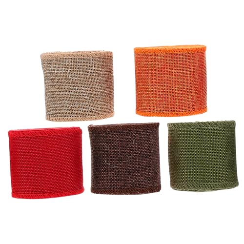GALPADA 5 Rollen Weihnachts Dekobänder Reißfestes Vielseitiges Geschenkband in Rot Orange Tannengrün Braun Natur zum Basteln Verpacken und DIY Weihnachtsdeko GALPADA 5 Rollen Weihnachts Dekobänder Reißfestes Vielseitiges Geschenkband in Rot Orange Tannengrün Braun Natur zum Basteln Verpacken und DIY Weihnachtsdeko von GALPADA