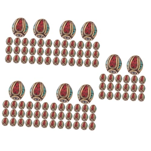 GALPADA 5 Sätze Tibetan Style Spacer Beads Handgemachte Buddha Perlen Messing Mit Türkis Einlage Für Diy Schmuckdesign Und Bastelprojekte 20 Stück * 5 GALPADA 5 Sätze Tibetan Style Spacer Beads Handgemachte Buddha Perlen Messing Mit Türkis Einlage Für Diy Schmuckdesign Und Bastelprojekte 20 Stück * 5 von GALPADA