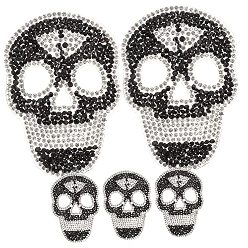 GALPADA 5 Stück Hot-bohr-patch -aufkleber Punk Reparaturflicken Halloween Zurück Lustig Flicken Für Bekleidung Con Strass-totenkopfapplikation Schädel Patch Männer Harz Schwarz GALPADA 5 Stück Hot-bohr-patch -aufkleber Punk Reparaturflicken Halloween Zurück Lustig Flicken Für Bekleidung Con Strass-totenkopfapplikation Schädel Patch Männer Harz Schwarz von GALPADA