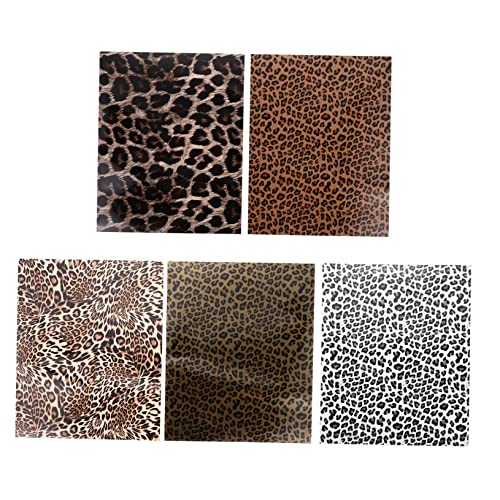 GALPADA 5 Stück Leopardenmuster Wärmeübertragungsfolie Teiliges Selbstklebende PU Transferfolie für Diy Textilien Langlebig und Leicht zu Verwenden für Bekleidungsdesigns und GALPADA 5 Stück Leopardenmuster Wärmeübertragungsfolie Teiliges Selbstklebende PU Transferfolie für Diy Textilien Langlebig und Leicht zu Verwenden für Bekleidungsdesigns und von GALPADA