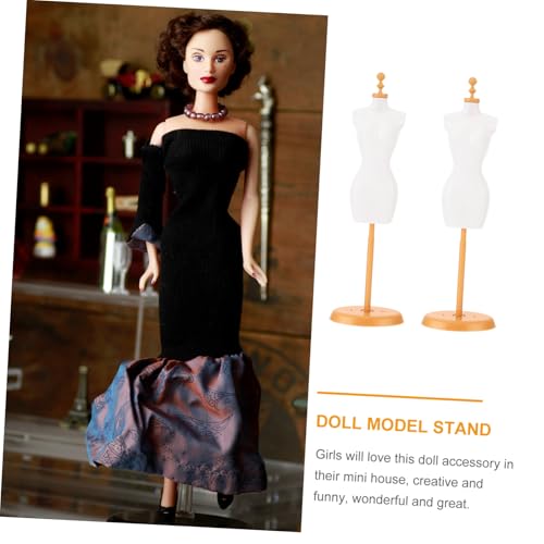 GALPADA 5 Stück Puppenständer Mini Mannequin Support für Puppenkleidung Display Langlebiger Weiß Gold Halter für Doll Model Stand für Puppensammler von GALPADA