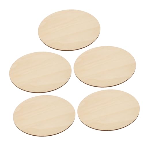 GALPADA 5 Stück Runde Holzscheiben Teiliges Durchmesser Unbehandelte Holzplatten für DIY Malerei Gravur Basteln Langlebige Holzkreise für Kreative Handwerksprojekte von GALPADA
