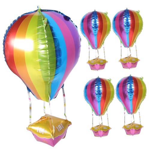 GALPADA 5 Stück Teiliges Aluminium-folienballons Heißluftballon Form Geburtstag Party Dekoration Kinderpartys Bunte Fest Raumdeko von GALPADA