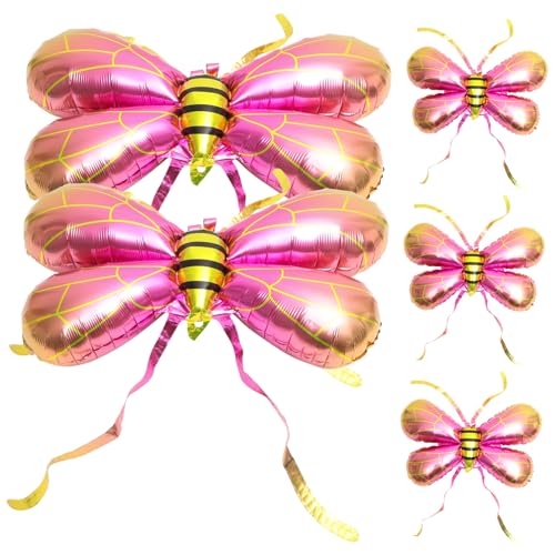 GALPADA 5 Stück Teiliges Bienenflügelförmiger Aluminiumfolie Ballons in Orange Leichte Party Deko mit Tragriemen als Flügel Accessoire für Kindergeburtstag Cosplay und Fotorequisiten GALPADA 5 Stück Teiliges Bienenflügelförmiger Aluminiumfolie Ballons in Orange Leichte Party Deko mit Tragriemen als Flügel Accessoire für Kindergeburtstag Cosplay und Fotorequisiten von GALPADA