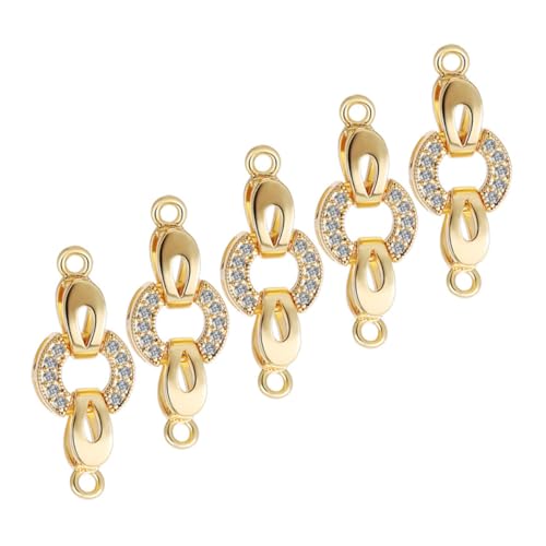 GALPADA 5 Stück Teiliges DIY Schmuckverschluss aus Kupfer mit Zirkonia Flexible Halsketten und Armbandverschlüsse für Kreative Schmuckherstellung Langlebig Elegant Vielseitig für Perlen von GALPADA
