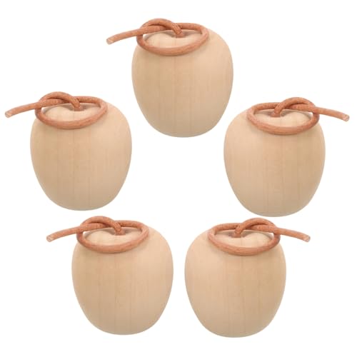 GALPADA 5 Stück Teiliges Holz Apfel Deko Unbemalt Langlebig DIY Malspielzeug für Kreative Holzfrucht zum Basteln Natürliche Wohnraumdekoration von GALPADA