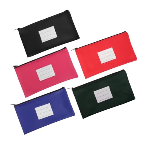 GALPADA 5 Stück Teiliges PU Leder Banktaschen mit Kartenfenster und Beschriftung Verschleißfest Multifunktional für Dokumente Belege Karten und Schreibwaren für Büro und Unterwegs von GALPADA