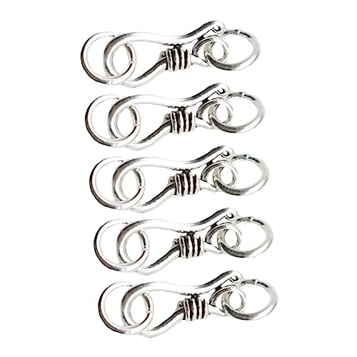 GALPADA 5 Stück Teiliges Silber S Haken Schmuckverschluss Langlebig für DIY Armband Halskette Schmuckzubehör Geeignet für Handgemachte Ketten und Bastelprojekte von GALPADA