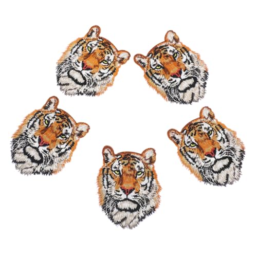 GALPADA 5 Stück Teiliges Tigerkopf Stickerei Aufnäher Polyester Patches zum Aufbügeln und Annähen Flexible Kleidung Dekoration Langlebig und Einfach zu Befestigen für Pullover Taschen GALPADA 5 Stück Teiliges Tigerkopf Stickerei Aufnäher Polyester Patches zum Aufbügeln und Annähen Flexible Kleidung Dekoration Langlebig und Einfach zu Befestigen für Pullover Taschen von GALPADA
