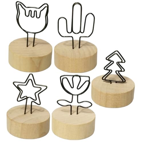 GALPADA 5 Stück Teiliges Tischkartenhalter aus Holz mit Stabiler Metallklammer Kreative Tischnummernhalter Memo und Fotohalter für Hochzeit Party Büro und Dekoration GALPADA 5 Stück Teiliges Tischkartenhalter aus Holz mit Stabiler Metallklammer Kreative Tischnummernhalter Memo und Fotohalter für Hochzeit Party Büro und Dekoration von GALPADA