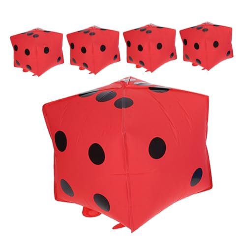 GALPADA 5 Stück Teiliges Würfel Folienballon Matte Rote Quadratische Luftballons Vielseitige Partydeko für Geburtstag Hochzeit Spieleabend und Festliche Anlässe von GALPADA