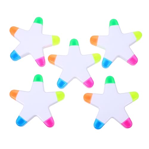 GALPADA 5 Stück Textmarker Sternform Farbige Marker Stifte für Schüler Praktische Fluoreszierende Markierung zum Lernen Schreiben und Zeichnen GALPADA 5 Stück Textmarker Sternform Farbige Marker Stifte für Schüler Praktische Fluoreszierende Markierung zum Lernen Schreiben und Zeichnen von GALPADA
