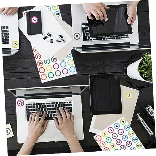 GALPADA 50 Blatt Selbstklebende Zahlenaufkleber Kleine Number Stickers für Büro Etiketten Aufbewahrung und Organisation Klare Leicht Haftende Zahlenetiketten für Beschriftung und von GALPADA