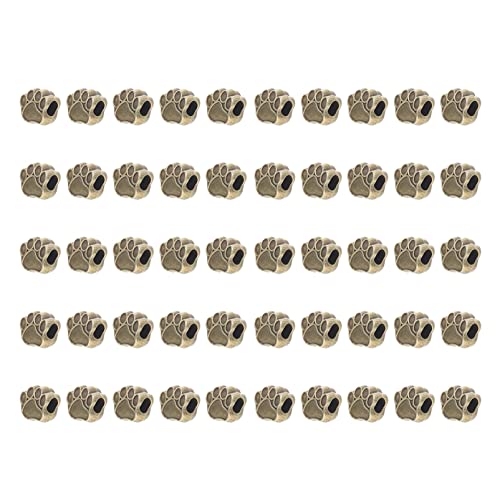 GALPADA 50 Stück DIY Vintage Schmuck Spacer Perlen Zinklegierung Große Loch Bärentatzen Beads für Armband und Halskette Einfach zu Verarbeiten für Bastelprojekte und Schmuckherstellung von GALPADA