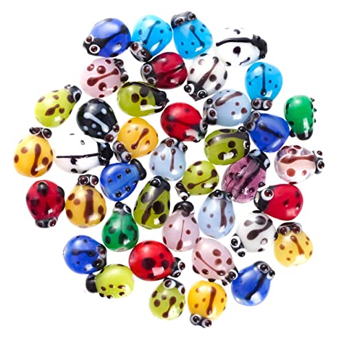 GALPADA 50 Stück Diy Marienkäfer Glasperlen für Schmuckherstellung Dekorative Bastelperlen Geeignet für Armbänder und Kinderfreundlich und Glatt für von GALPADA