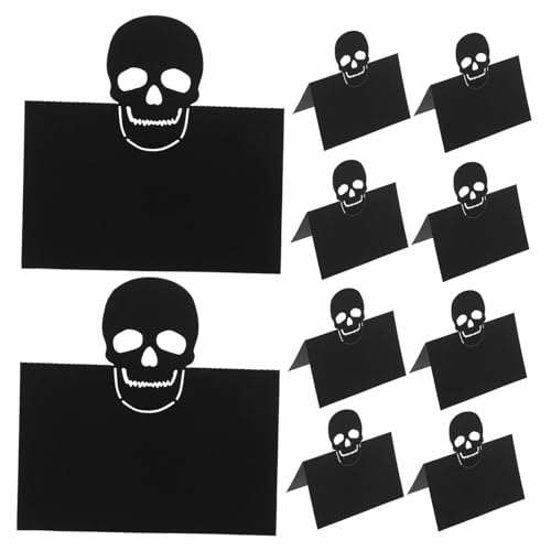 GALPADA 50 Stück Halloween Tischkarten mit Faltbare Tent Cards aus Stabilem Perlmuttpapier Wiederverwendbar für Halloweenpartys Hochzeiten und Bankette Tischdekoration von GALPADA