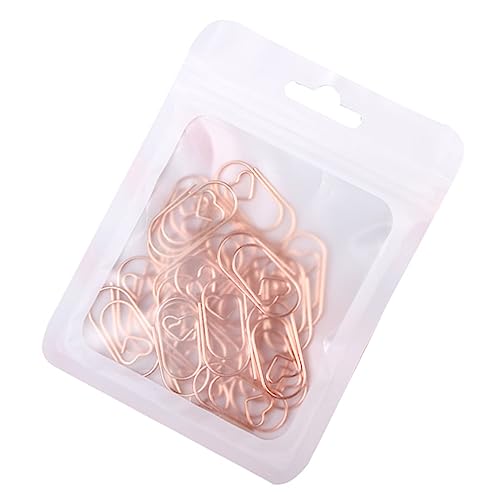 GALPADA 50 Stück Herzförmige Büroklammern aus Kreative Gold Paper Clips für Bürobedarf Dekoration und Stabil und Zuverlässig für Papierprojekte von GALPADA