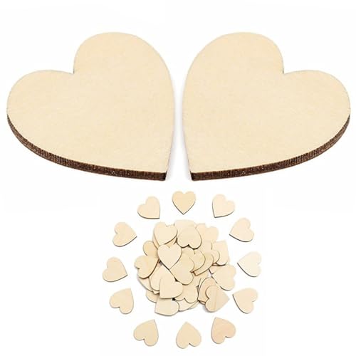 GALPADA 50 Stück Herzförmige Holzscheiben Unlackiert Naturbirke für DIY Bastelprojekte Hochzeits und Weihnachtsdekorationen Umweltfreundliche Holzverzierungen von GALPADA