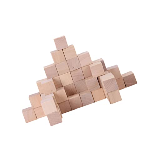 GALPADA 50 Stück Holzwürfel Natürliche Bastelwürfel Holz für DIY Projekte Kreative Gestaltung und Dekoration Unvollendete Holzklötze zum Basteln Sicher von GALPADA