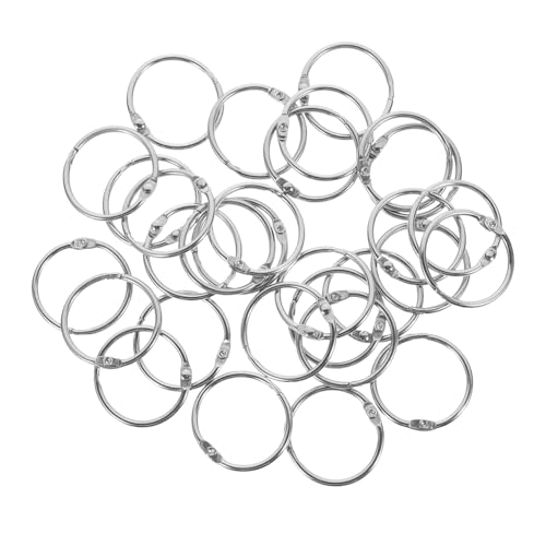 GALPADA 50 Stück Metallbuchringe für DIY Silberne Loose Leaf Ringe zur Bindung von Karteikarten und Notizen Wiederverwendbare Buchringe für Scrapbooking und Handwerksprojekte von GALPADA