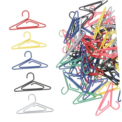 GALPADA 50 Stück Mini Kleiderbügel Papierclips Kreative Metall Büroklammern für Notizen und Lesezeichen Bunte Zufällige Farben Büroaccessoires Zufällige Farbe Zufällige Farbe von GALPADA