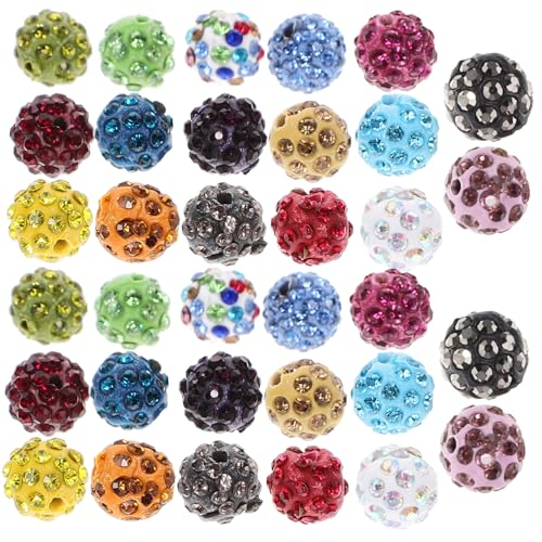 GALPADA 50 Stück Pavé Strass Abstandsperlen für Schmuckherstellung Bunte Discokugel Spacer Beads Lose DIY Schmuckzubehör für Armbänder und Halsketten Vielseitig für Handwerk und Basteln von GALPADA