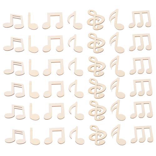 GALPADA 50Stücke Holz Musiknoten Ausschnitte Große Holzscheiben für DIY Rustikale Holzverzierung für Kreative Projekte und Dekoration Beige von GALPADA