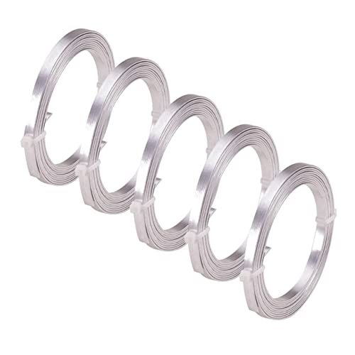 GALPADA 5Rolle Flacher Aluminiumdraht für DIY Schmuck Flexibles Bastelmaterial für Ohrringe Armbänder und Fußkettchen Silber Hochwertiges Schmuckzubehör GALPADA 5Rolle Flacher Aluminiumdraht für DIY Schmuck Flexibles Bastelmaterial für Ohrringe Armbänder und Fußkettchen Silber Hochwertiges Schmuckzubehör von GALPADA
