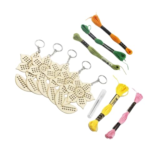 GALPADA 5Stücke DIY Holzschlüsselring Set Sonnenblumenform Handgemachtes Kreuzstich Kit mit Baumwollfaden für Bastelprojekte oder Dekoration GALPADA 5Stücke DIY Holzschlüsselring Set Sonnenblumenform Handgemachtes Kreuzstich Kit mit Baumwollfaden für Bastelprojekte oder Dekoration von GALPADA
