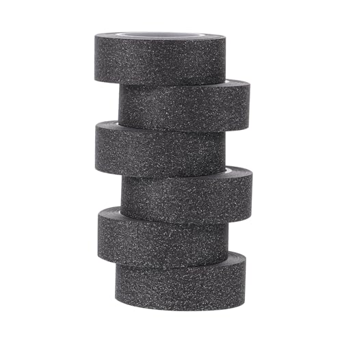 GALPADA 6 Rollen DIY Glitzer Klebeband Schwarz pro Rolle für Scrapbooking Kunsthandwerk und Dekoration für Kreative Projekte und von GALPADA