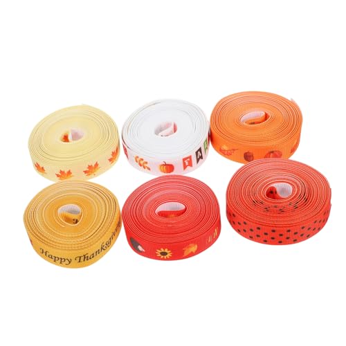 GALPADA 6 Rollen Geschenkband mit Herbst und Thanksgiving Motiven Polyester Bastelband für Geschenkverpackung DIY Schleifenherstellung Partydeko pro Teiliges GALPADA 6 Rollen Geschenkband mit Herbst und Thanksgiving Motiven Polyester Bastelband für Geschenkverpackung DIY Schleifenherstellung Partydeko pro Teiliges von GALPADA