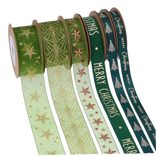 GALPADA 6 Rollen Grüne Drahtband Schleifenband für Weihnachtsdekoration Cake Wrapping Haarschmuck Sträuße Langlebig Leicht Verwendbar GALPADA 6 Rollen Grüne Drahtband Schleifenband für Weihnachtsdekoration Cake Wrapping Haarschmuck Sträuße Langlebig Leicht Verwendbar von GALPADA